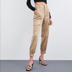 Zara Satin Cargo Trousers